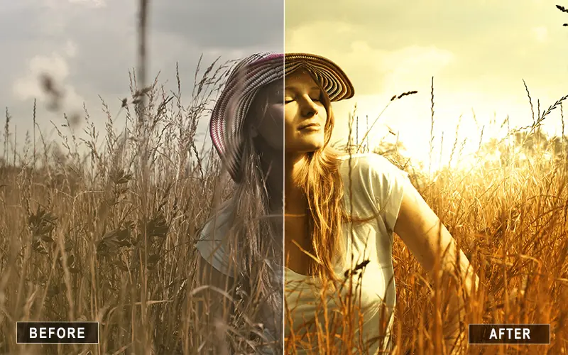 golden photoshop actions