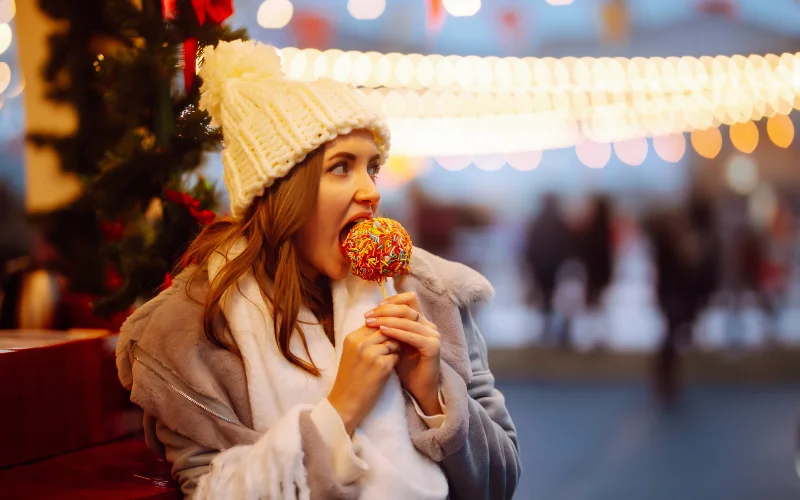 pose with new year sweets
