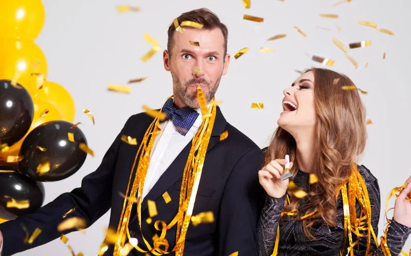 use confetti for new year photography