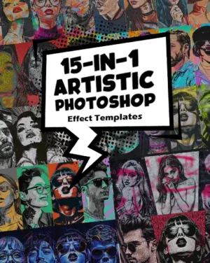 Photoshop effect templates feature image, best photography add ons, best photoshop resources, photography card templates