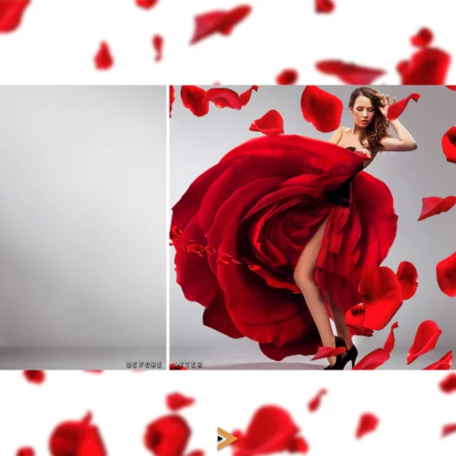 rose petal overlays before/after results preview