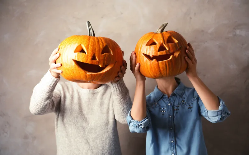 Pumpkin head photoshoot of couples