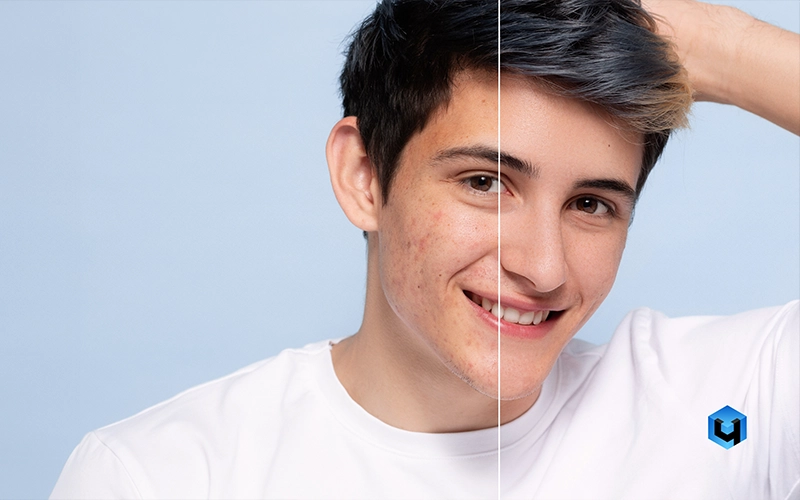 skin retouching preview