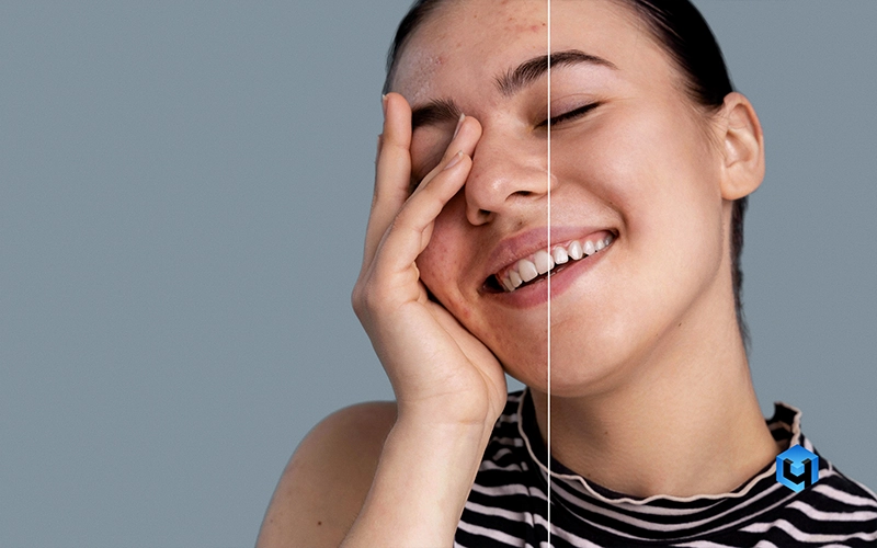 AI skin retouching preview