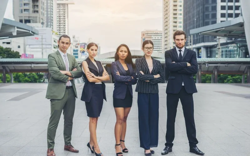 formal poses for corporate setting