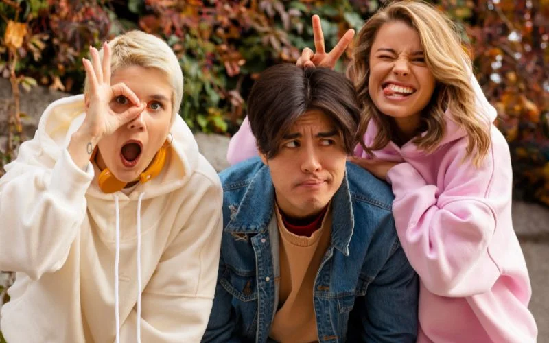 try goofy faces for fun effect