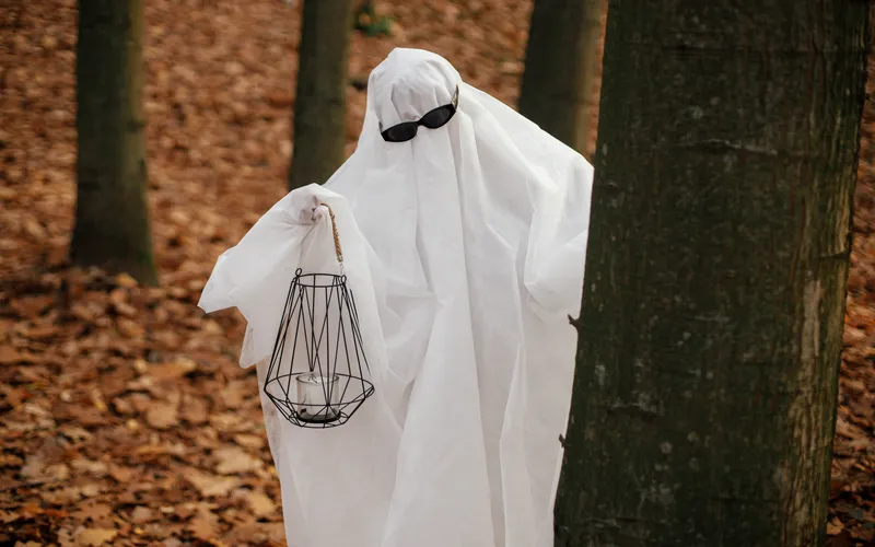 dressed up as a ghost