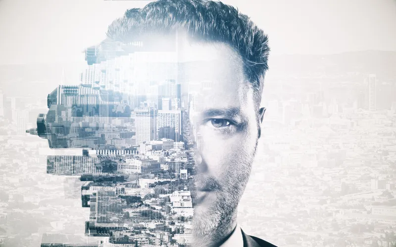 photo manipulation with double exposure
