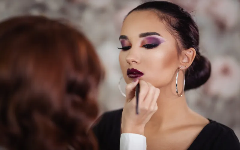 Glam photoshoot with bold makeup