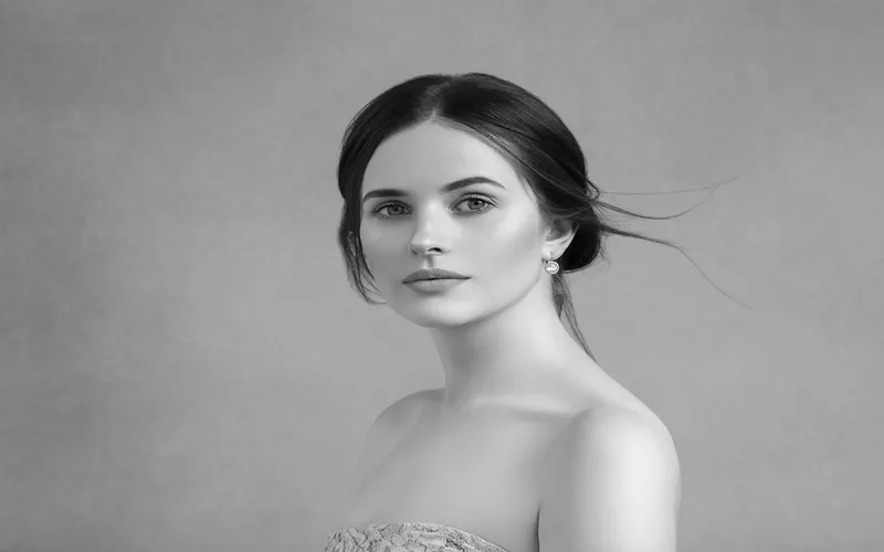 monochrome and minimalist photo of a woman