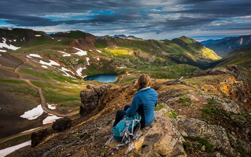 solo traveller against a beautiful landscape