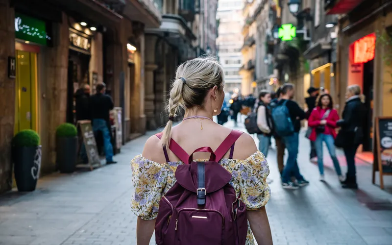 travel photography of a women tourist