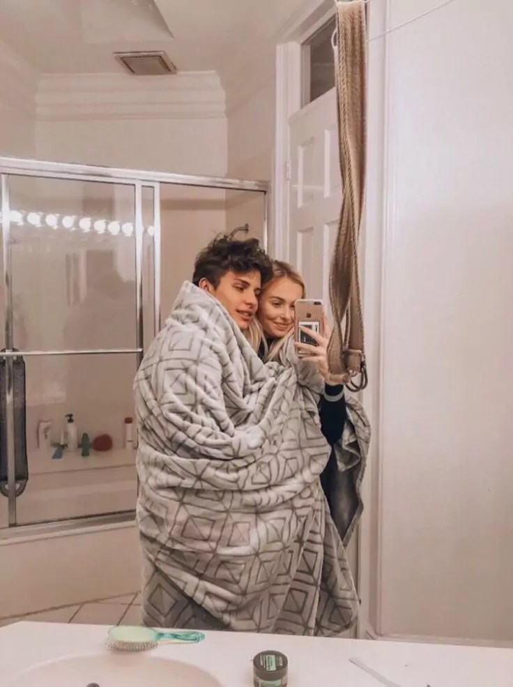A heartwarming and affectionate cute selfie pose that captures a moment of closeness and comfort with someone special.