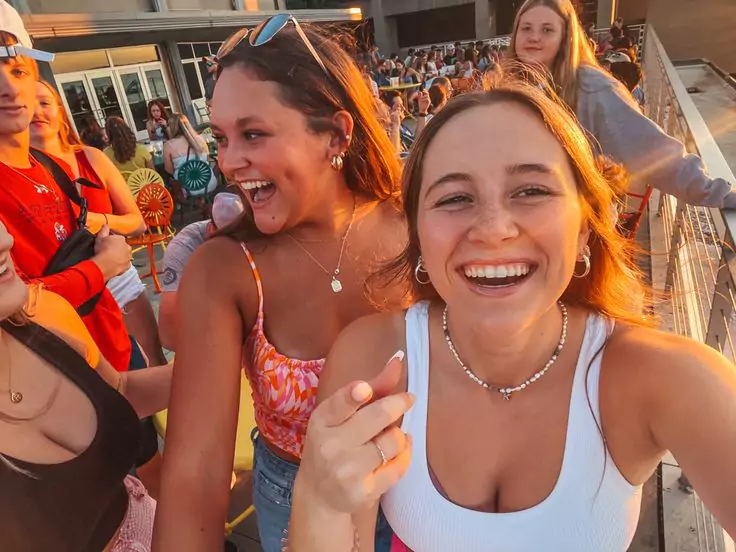 Candid laugh selfie for best selfie poses