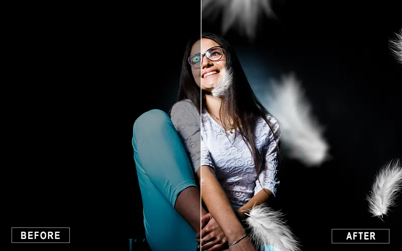 Fantasy White Feather Overlay, Magical Overlays For Photos