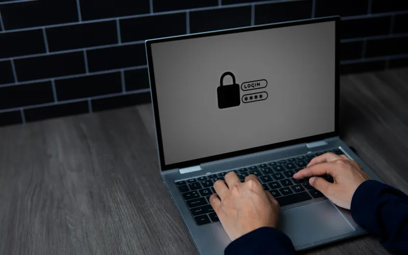 display of screen asking for login username and password