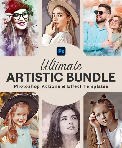 Artistic Bundle Photoshop Actions, Photoshop Effects, Photography Addons