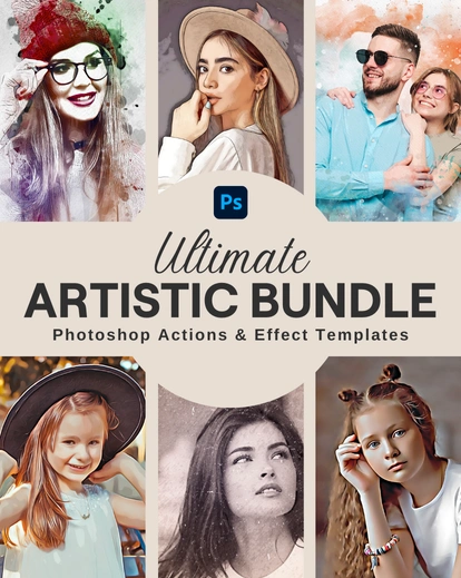 Artistic Bundle Photoshop Actions, Photoshop Effects, Photography Addons