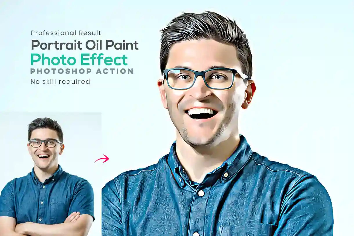 Portrait oil paint effect in photoshop, photo to oil painting