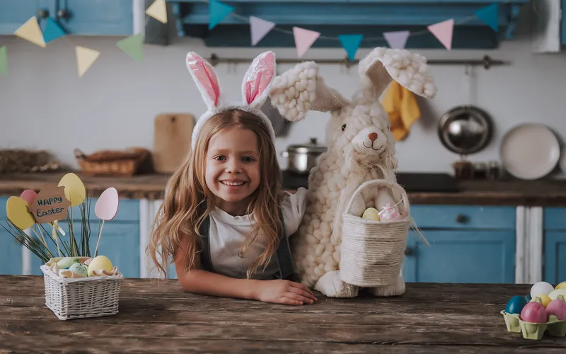 Stuffed Bunnies & Chicks Easter Props,