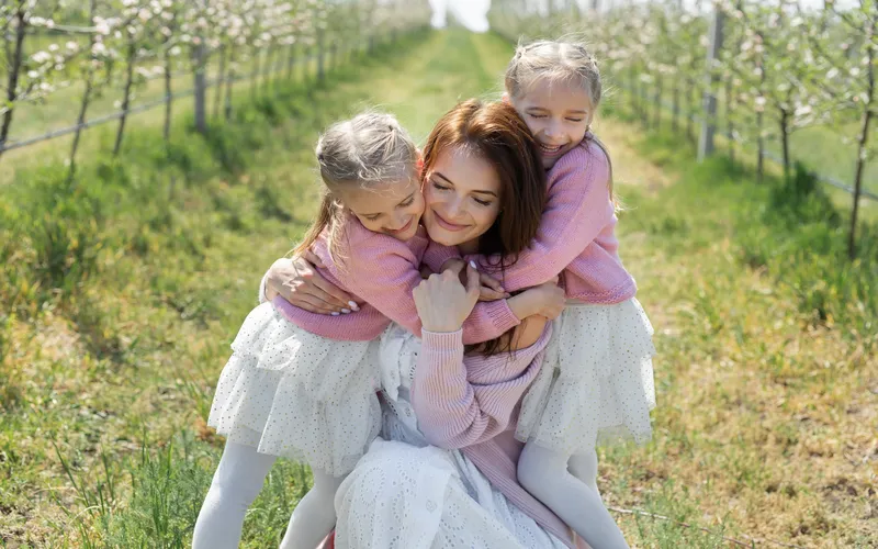 Family Group Hug Easter Photo