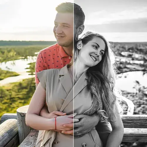 a photo of a couple after editing with Dark Natural Lightroom Presets