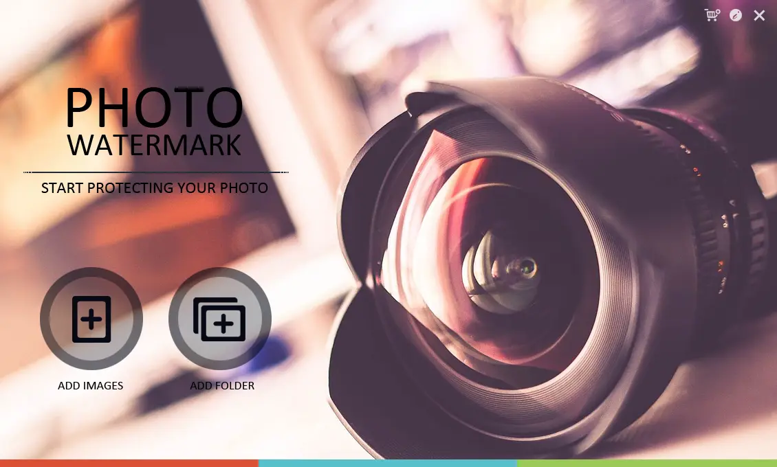 Startup interface of the photo watermark software, Add watermark effortlessly