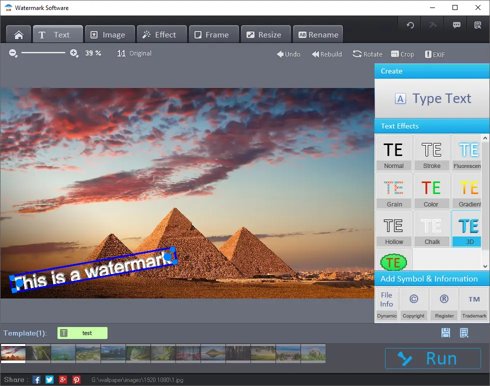 Add text watermark to images, text watermark generator