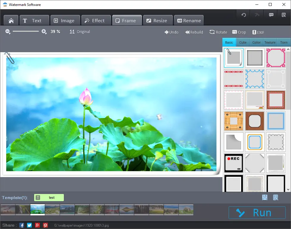 Adding frame to the watermark in photo watermark software, best photo watermark software