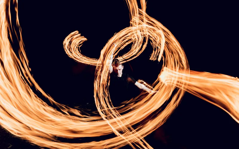 Long exposure light painting photos