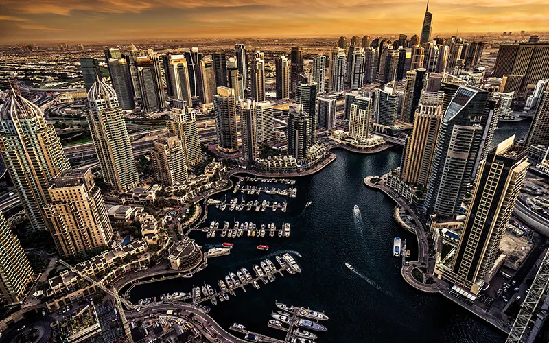 Sunset in dubai After landscape editing