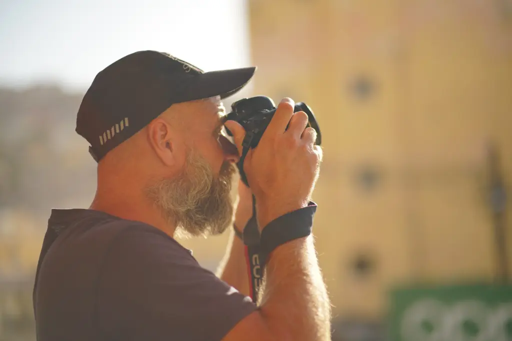 Geraint Rowland interview, Geraint portrait, camera, man with camera