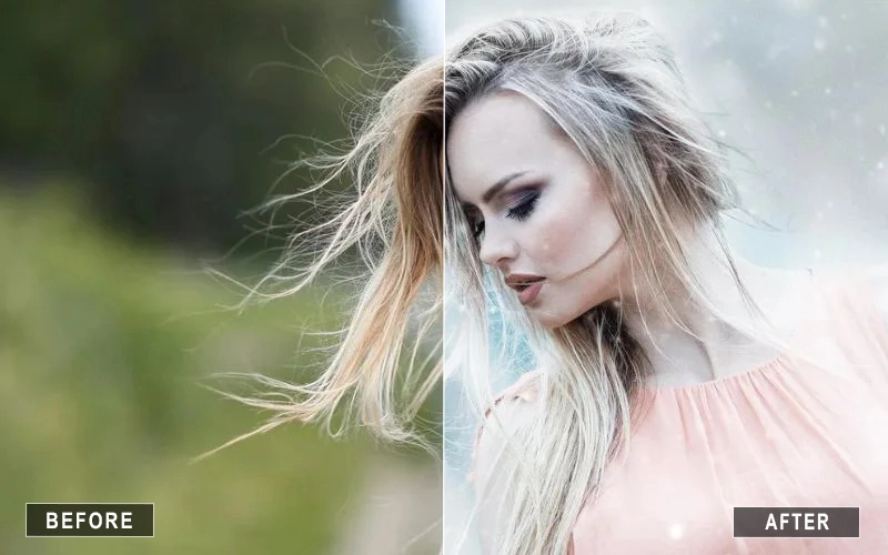 Falling Snow Retouching Tutorial, WordPress Retouch Software