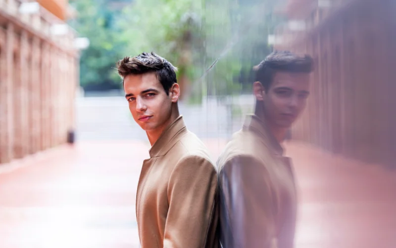 facing straight toward the camera shot