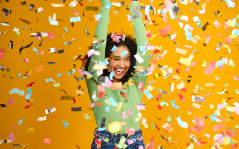 use confetti to add a pop of playfulness