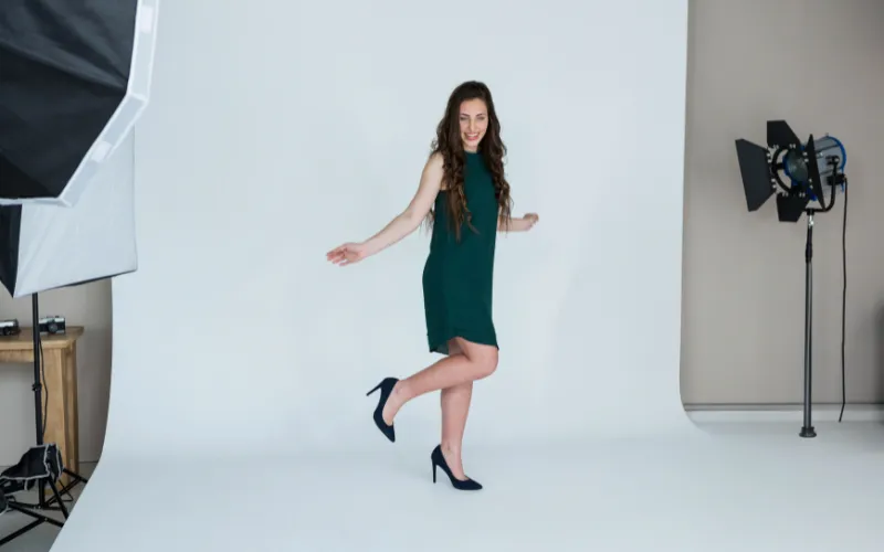 a professional photoshoot in studio