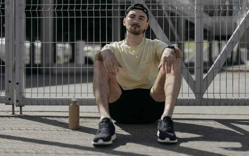 sitting on the floor for stylish look