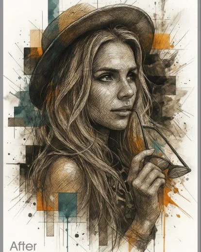 Artistic photo effect created with text-based AI edits