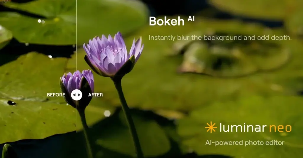 instantly remove thev lur from background using bokeh ai feature