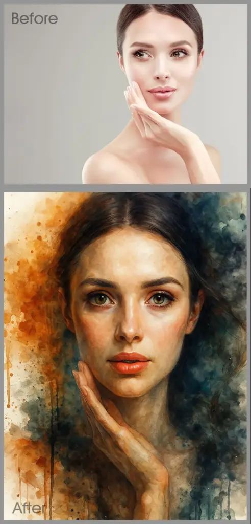 Artistic photo effect created with text-based AI edits