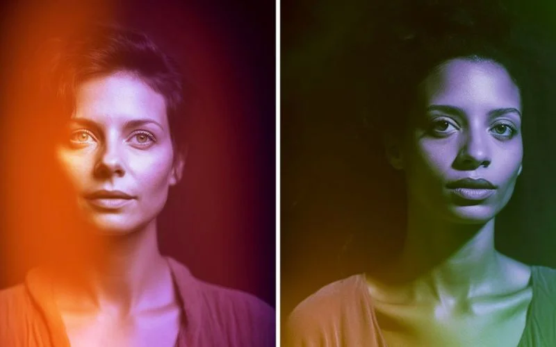 using different aura photography colors for different images