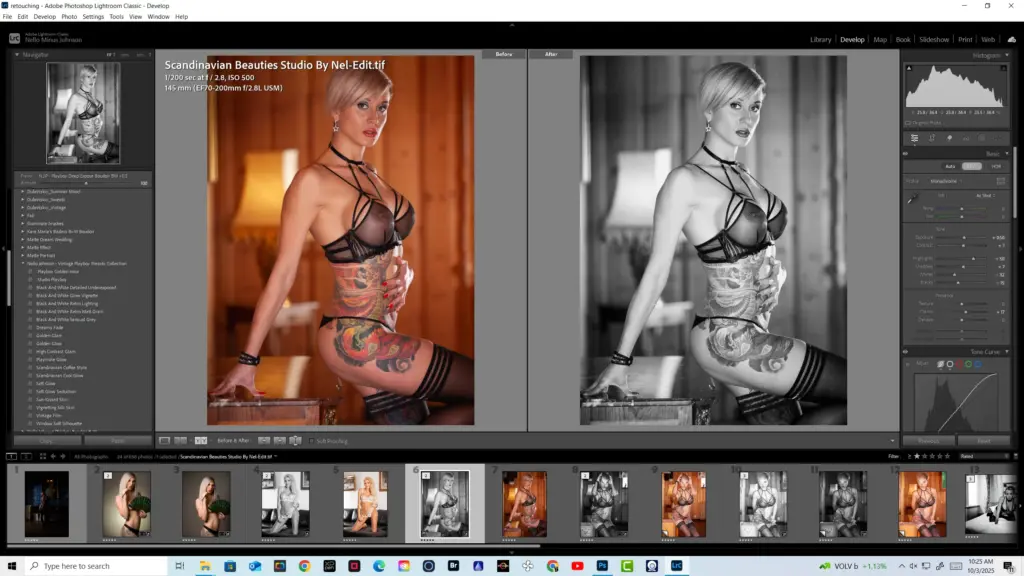 boudoir photography editing, image retouching