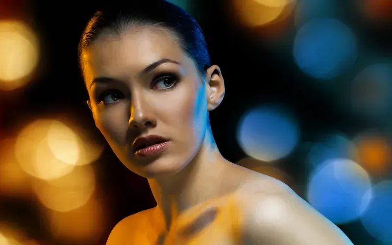 portrait of a woman in low key lighting
