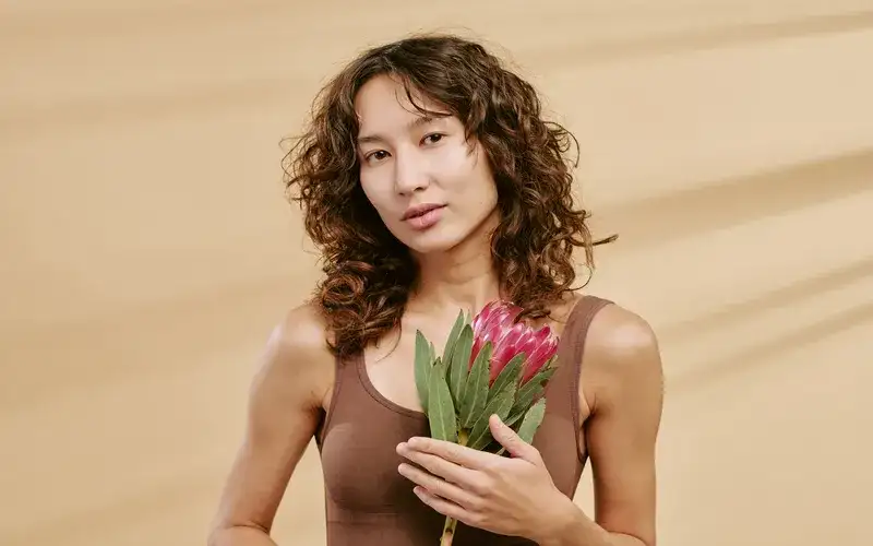 portrait of a woman in high key lighting