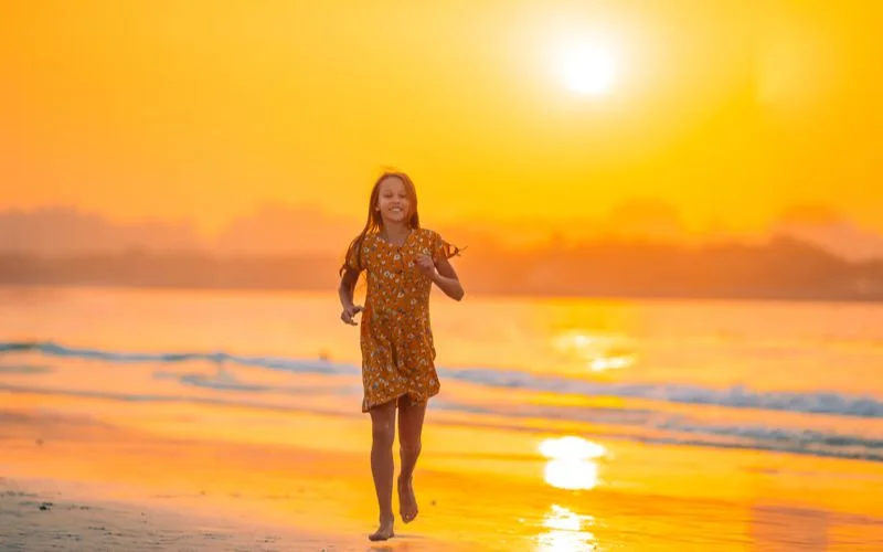 beachside photo during golden hour