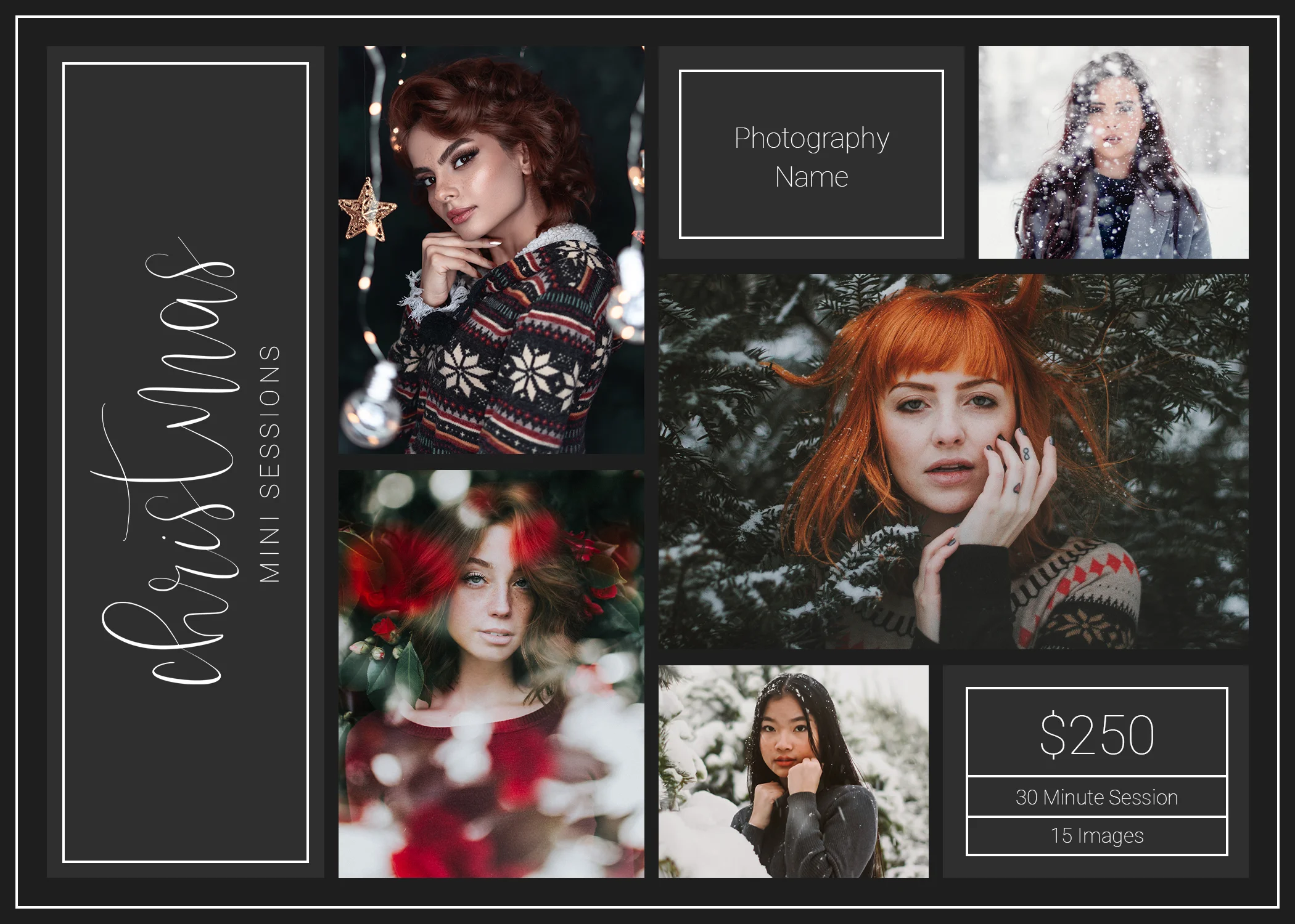 christmas templates, christmas mini sessions template