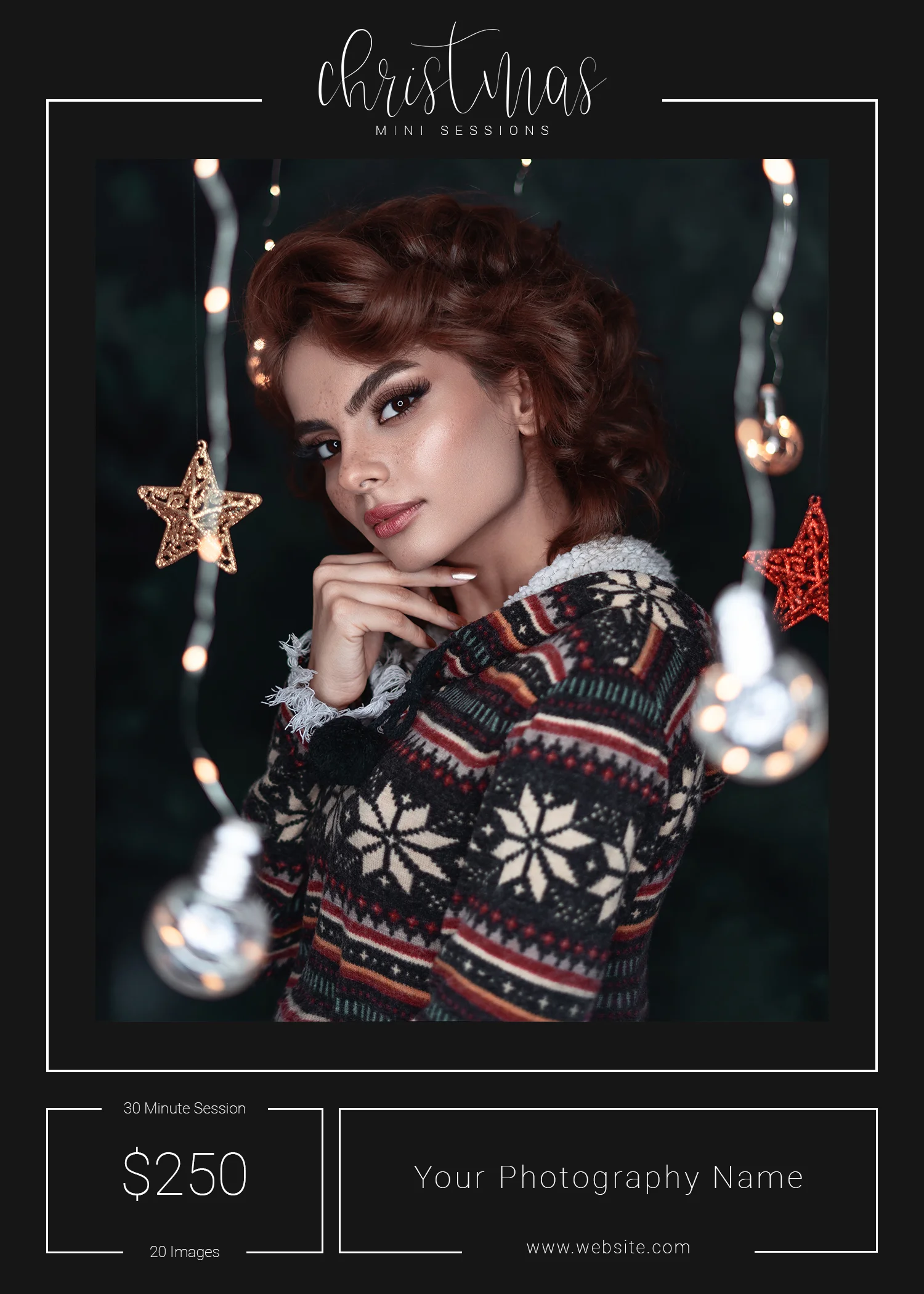 christmas mini sessions template, christmas mini