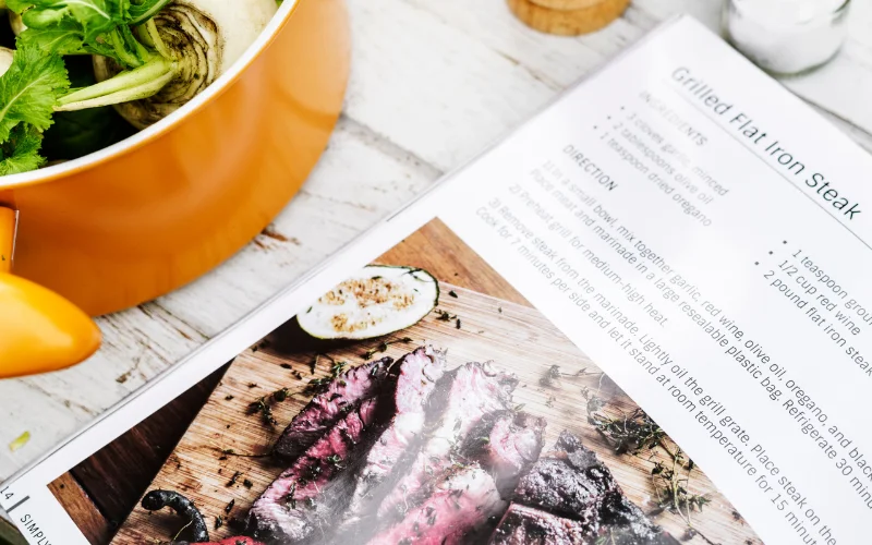 food photography printed on a glossy photo paper