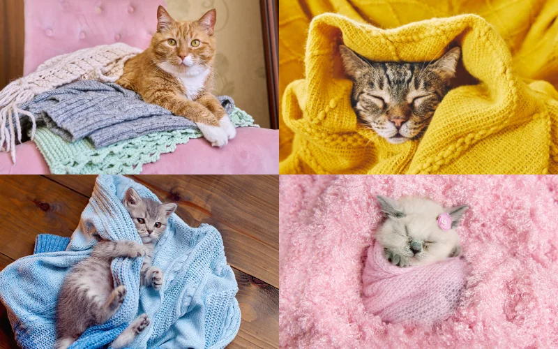 Instagram Cat Photoshoot Ideas - blanket shots