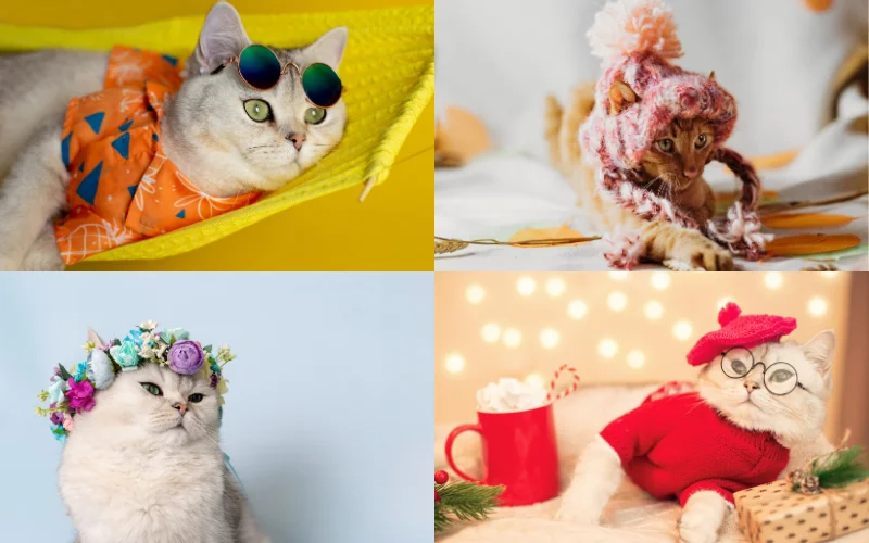 Instagram Cat Photoshoot Ideas - add fun props and outfits
